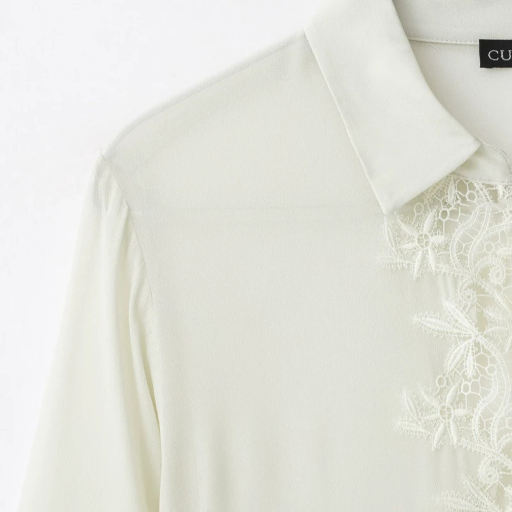 ZARA Lace Embroidered Layered Trim Blouse